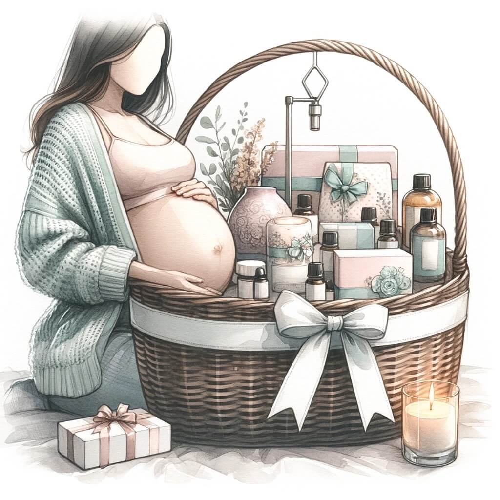 Cesta de Aromaterapia para Relajación regalo para una embaraza