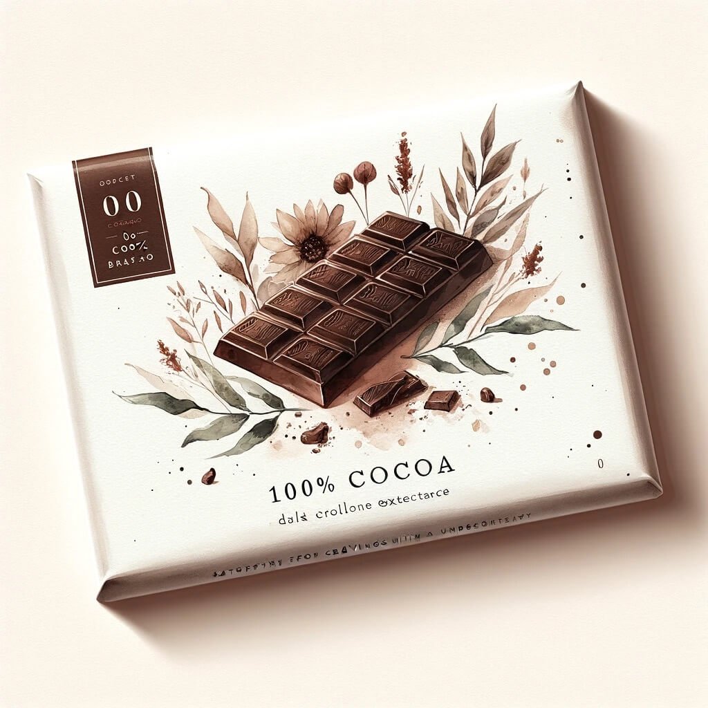 Elegant Cocoa Chocolate Bar Gift Presentation