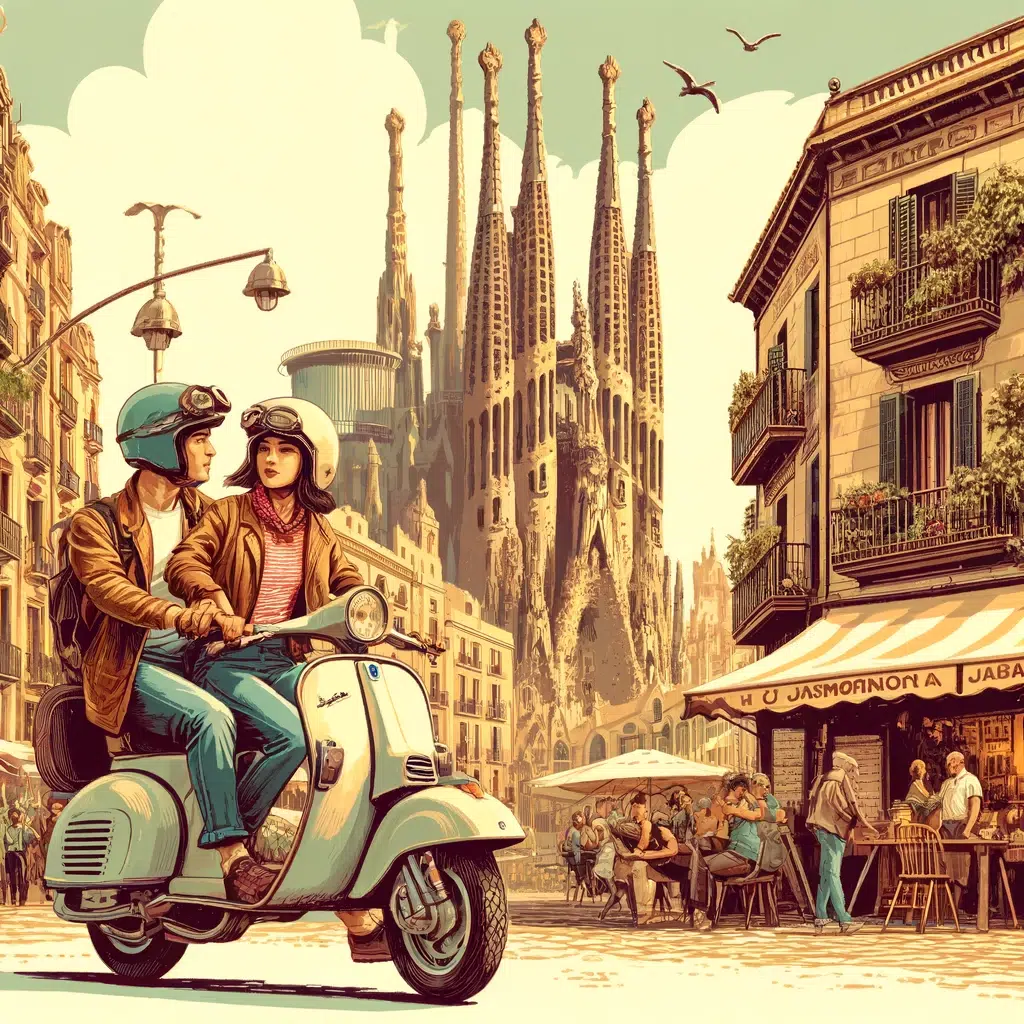 excursion en Vespa - regalos originales a pareja en Barcelona