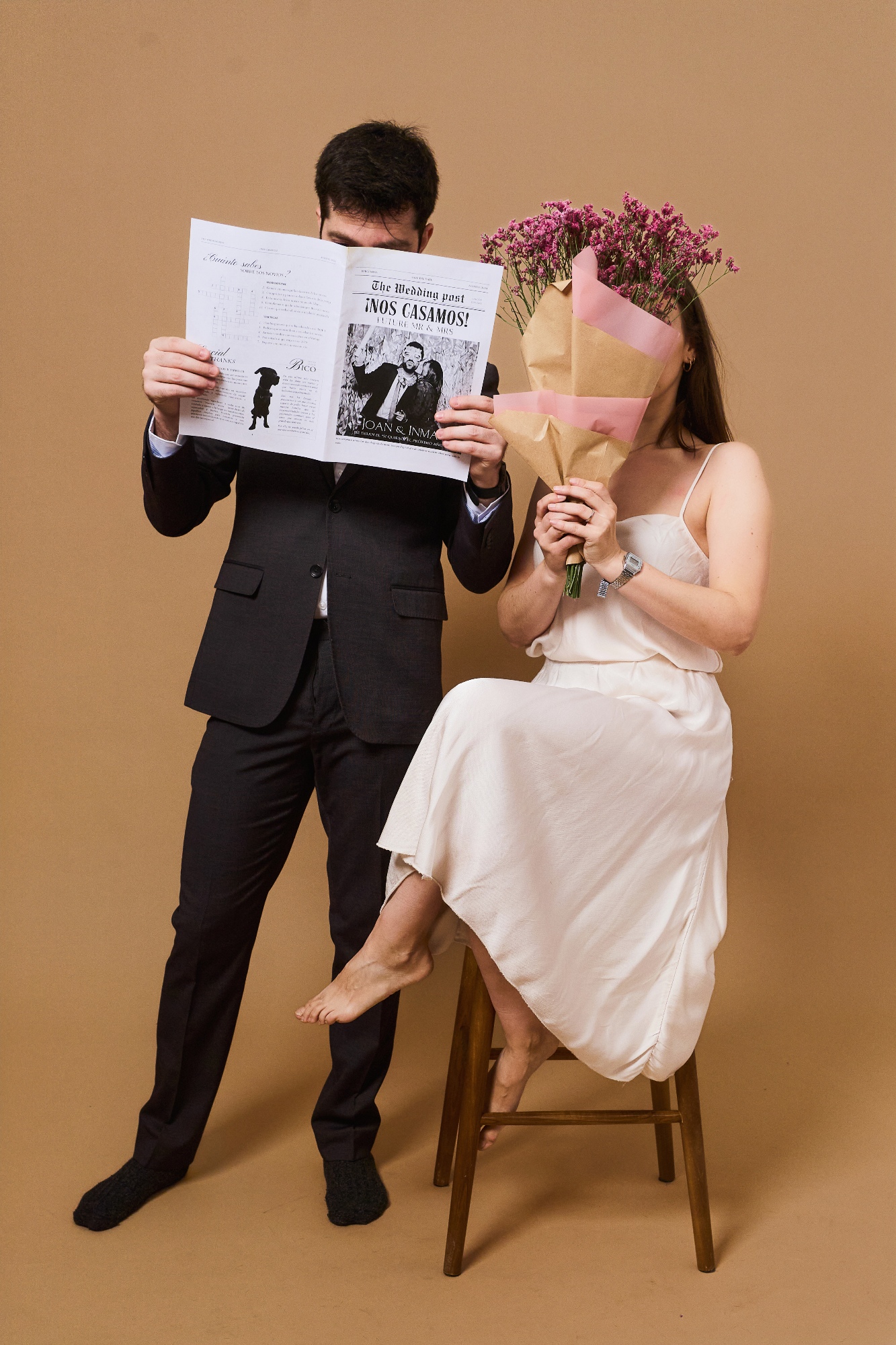 self photo studio in Barcelona have fun photoshoots pre wedding