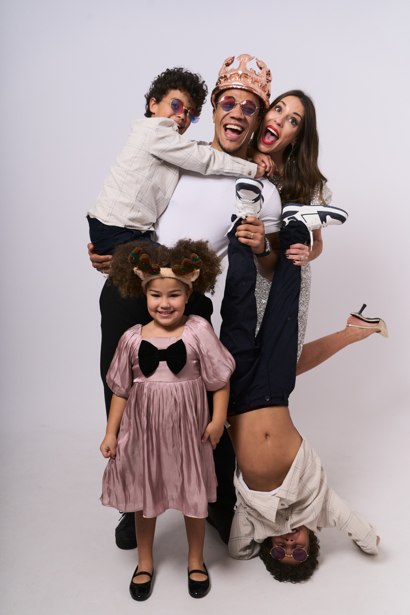 family of four fun costumes kids family photos