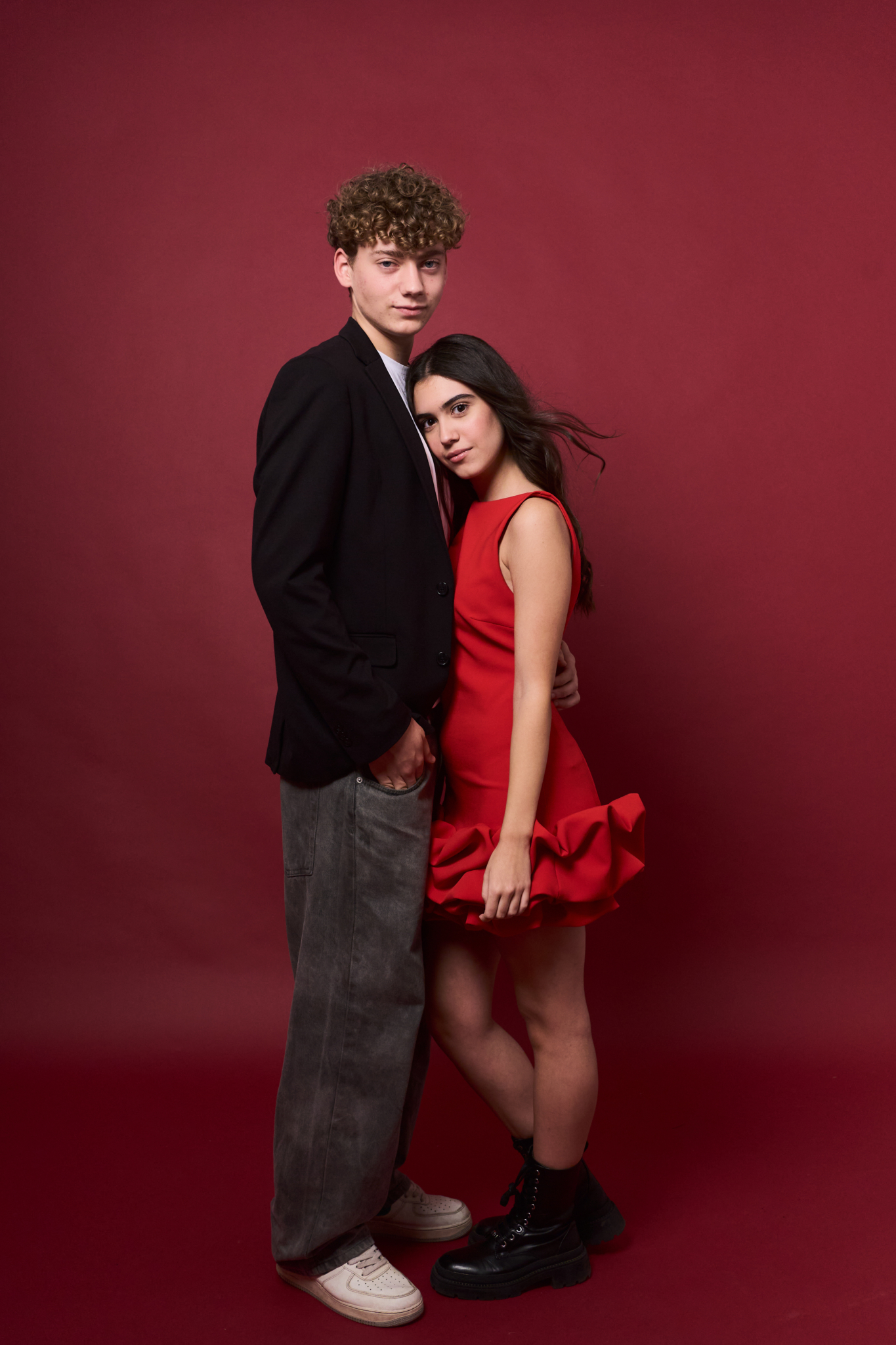 fun young couple studio photos