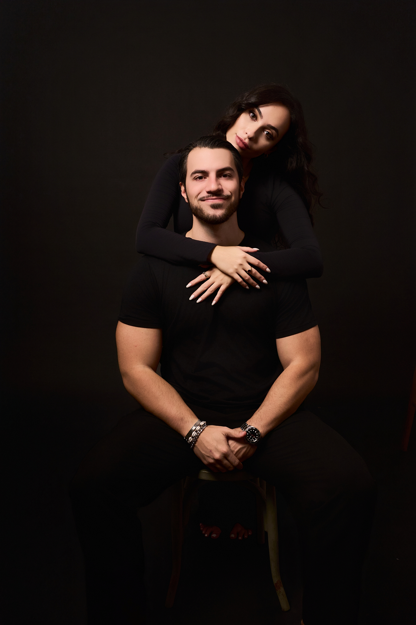 couple hugging studio photo shoot types romantic