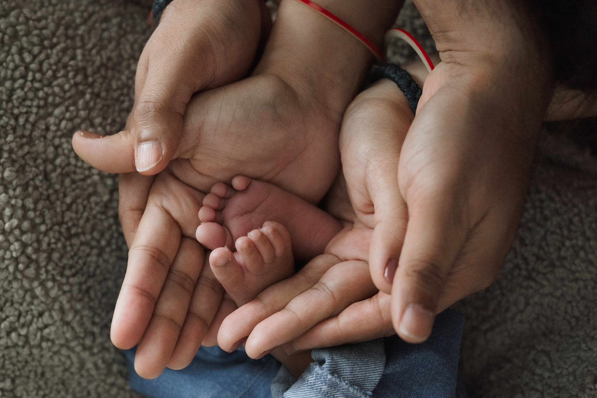 tiny baby feet parents hands newborn photos home
