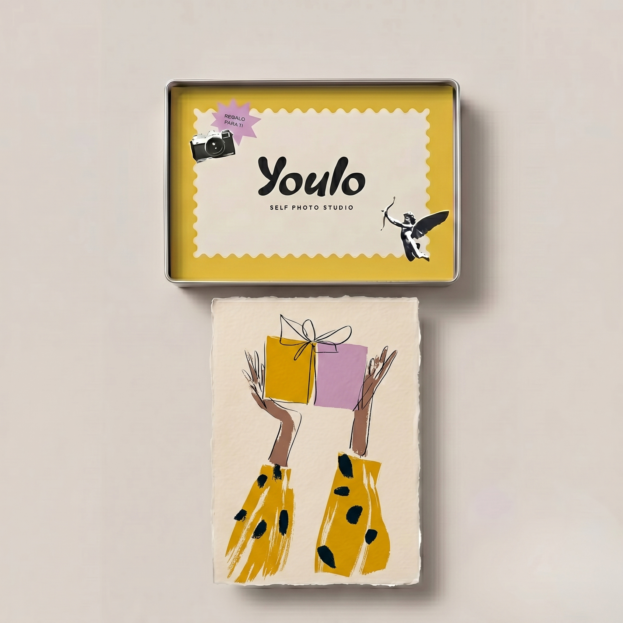 Regalo sorpresa para una amiga en estudio self-photo YOULO Barcelona