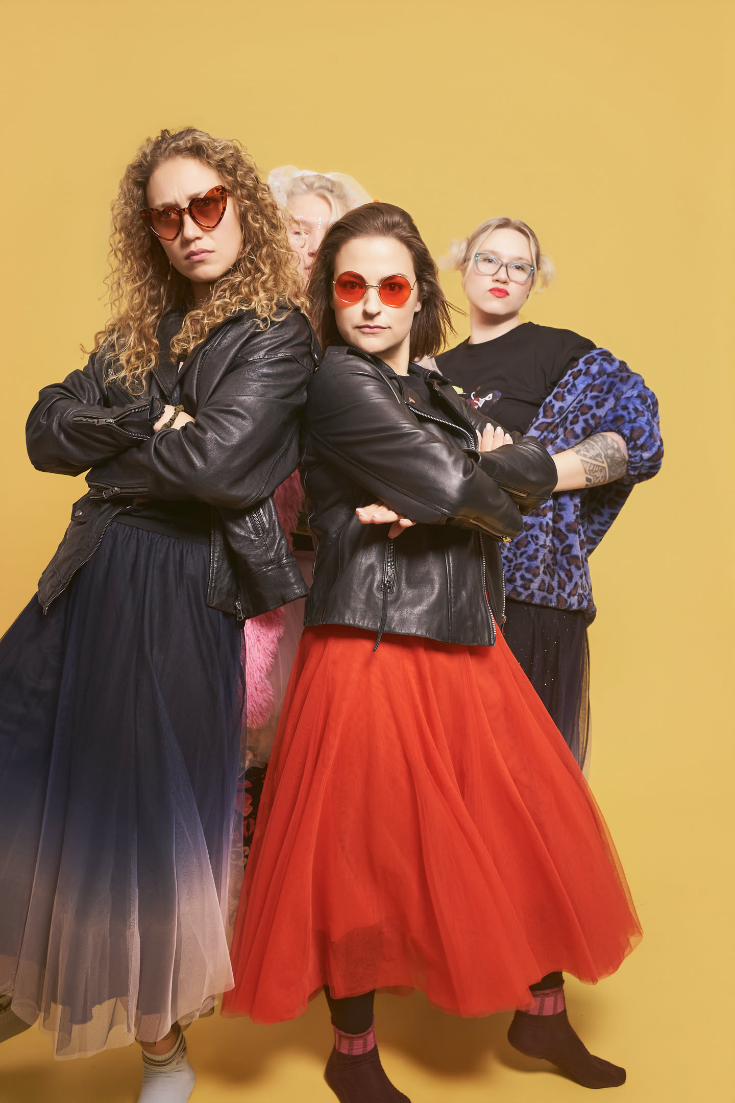 Birthday without a party — adult friends in vintage looks at YOULO Barcelona