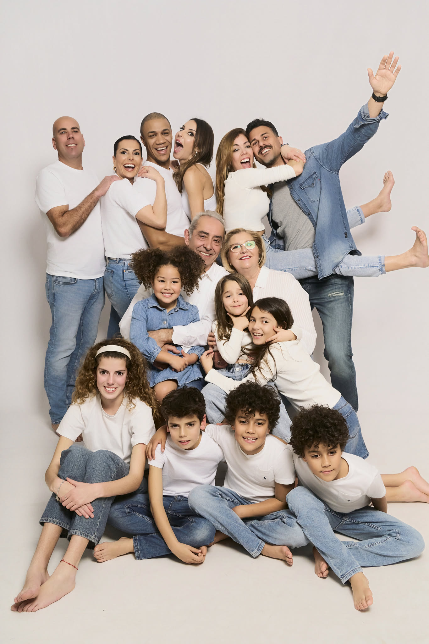 Birthday without a party — large family celebrating together in Barcelona